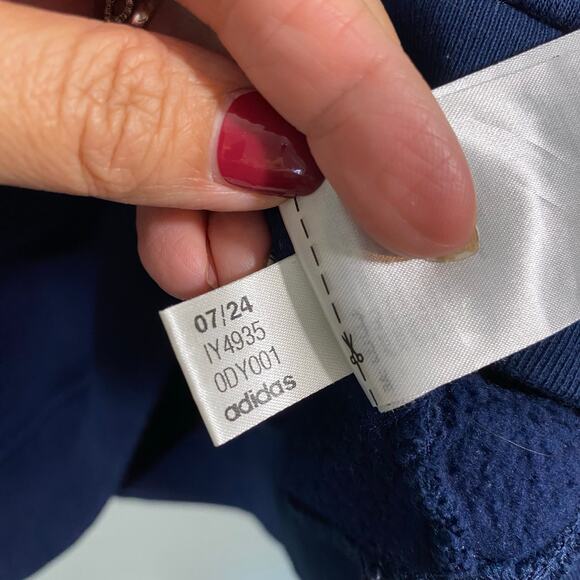 Adidas Men Navy Blue Trefoil Essentials Crew Pullover Sweatshirt Size XXL - Picture 6 of 9